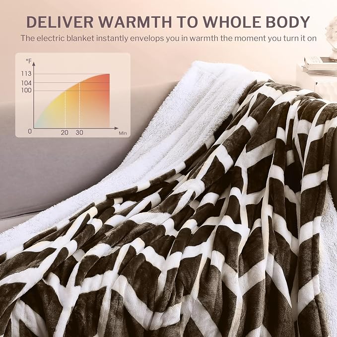 VENTIMI Electric Blanket Heated Throw, Fast Heating Blankets - Image 5