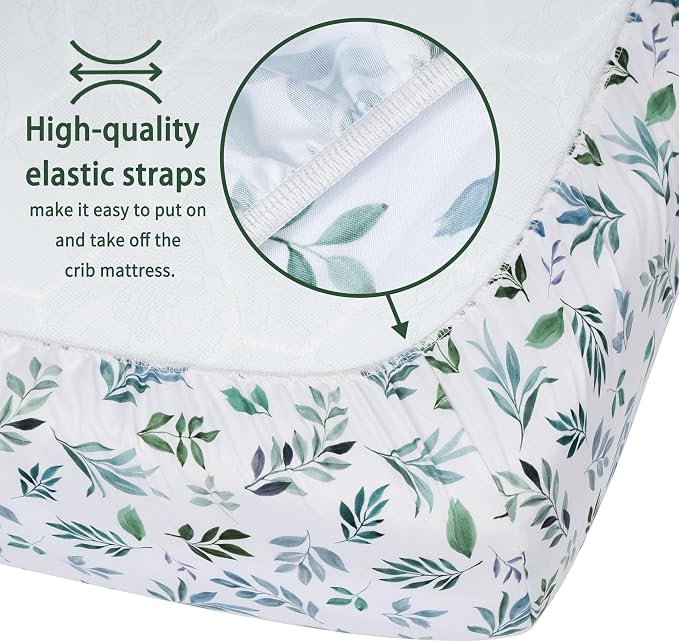 GUNTAIL Baby Crib Sheets for Boys Girls, 2 Pack Fitted Crib Sheet for Standard - Image 5