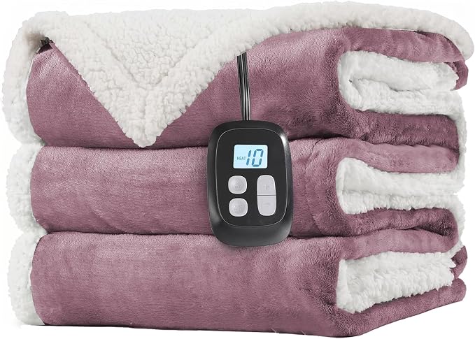 LaffyLo Electric Heated Blanket Twin Size 62 x 84, Fast Heating Blanket by LAFFYLO