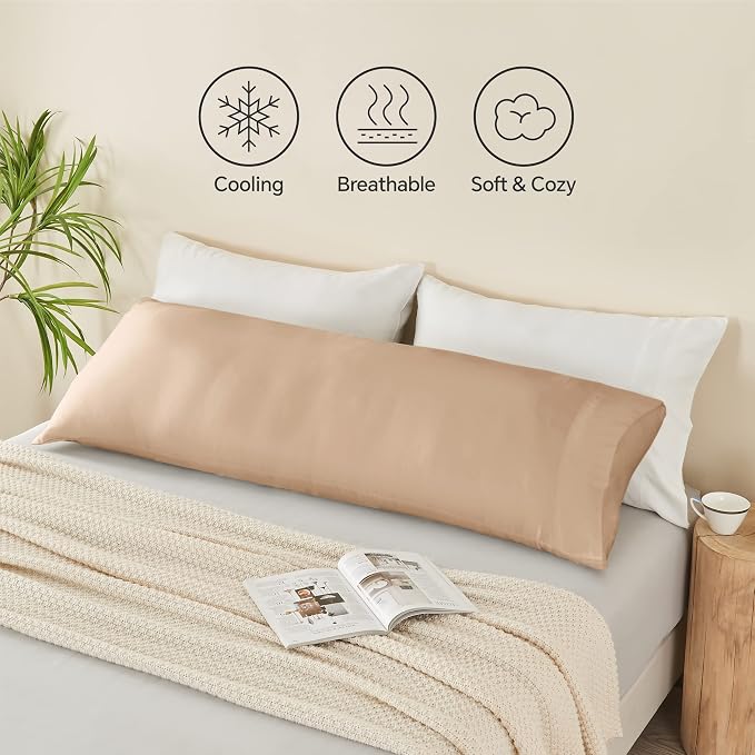BEDELITE Body Pillow Case Cover, Rayon Made from Bamboo, Cooling Body Pillow - Image 5
