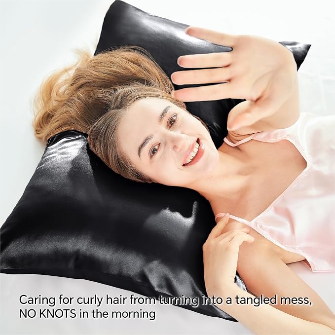 BEDELITE Satin Pillowcase with Zipper 2 Pack, Super Soft and Cooling Similar to - Image 4