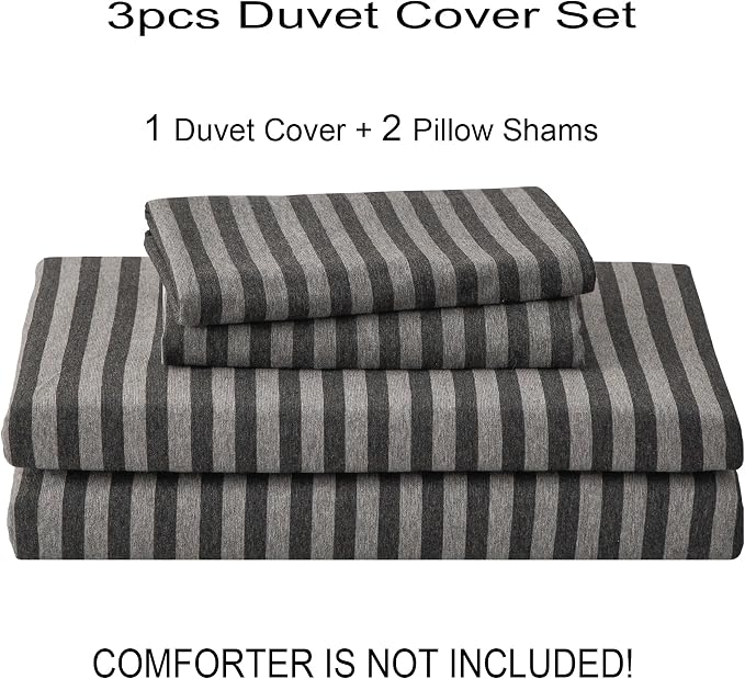 PURE ERA Jersey Knit Duvet Cover Set 100% T-Shirt Heather Cotton Super Soft - Image 7