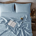 LBRO2M 100% Pure Linen Sheet Set Deep Pocket Up to 16" Bed Sheets Sets by LBRO2MBedding