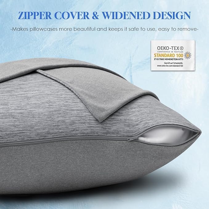 CHOSHOME Body Pillow Cover, Cooling Pillow Cases Zipper Long Pillow Case - Image 6