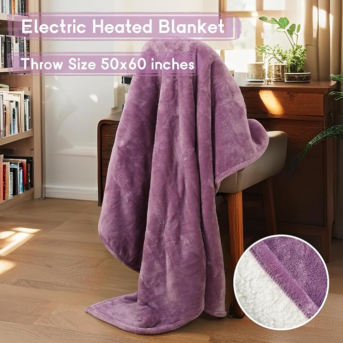 Heated Blanket Electric Throw Size 50''x60'' - Image 2