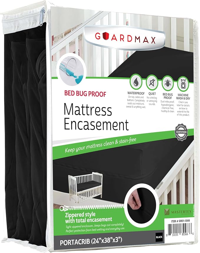 Guardmax Jersey Knitted Mini Crib Size Zippered Mattress Encasement by Guardmax