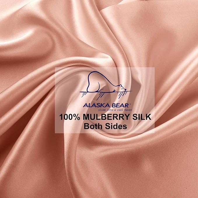 ALASKA BEAR Natural Silk Pillowcase, Hypoallergenic, 19 Momme, 600 Thread Count - Image 4