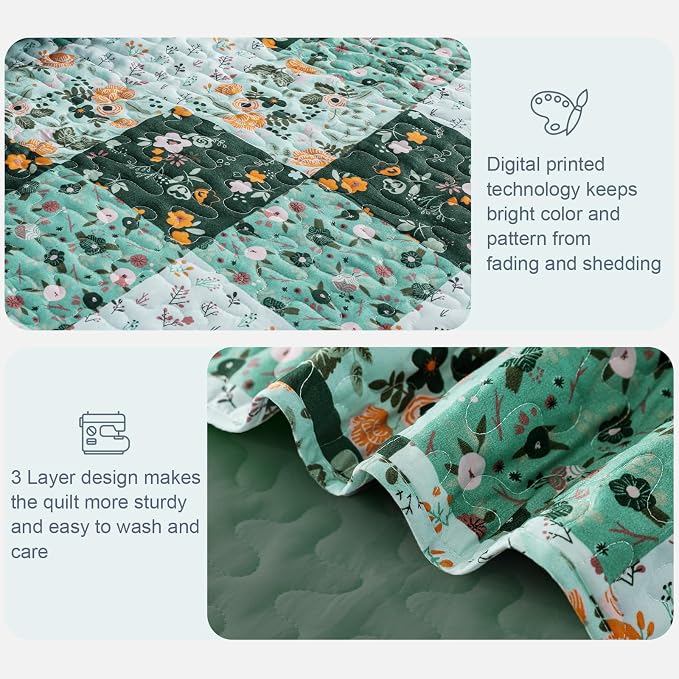 Exclusivo Mezcla Reversible Boho Quilts Twin Size - Image 5