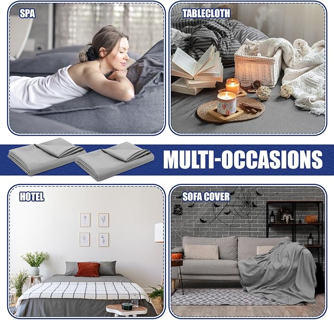 SmoothNovelty 30 Pack Twin Flat Sheets Bulk Soft Microfiber Massage Spa Bed - Image 4