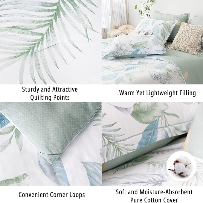 LEMIROE Botanical Cotton Comforter King Size - Image 5