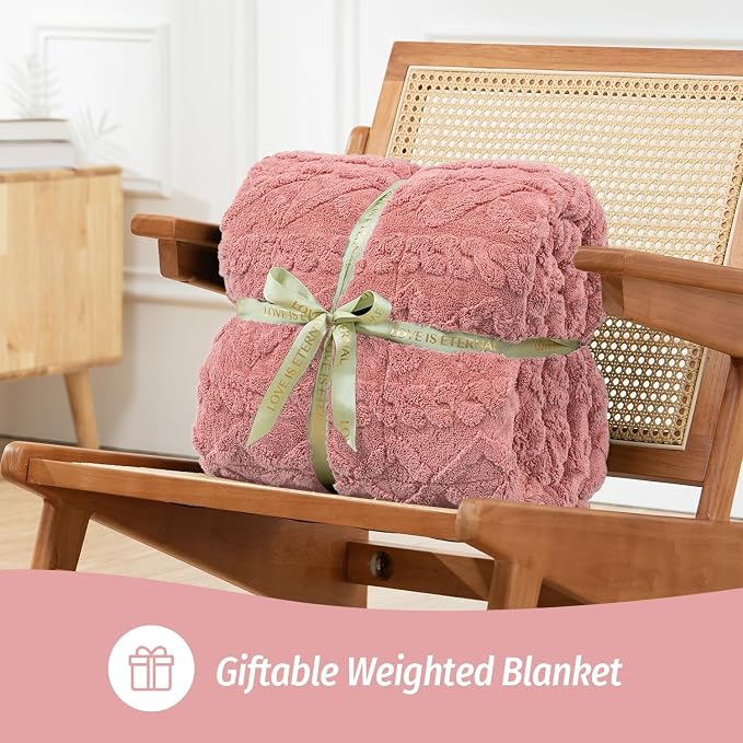 Wemore Weighted Blanket for Adults Twin Size 15 lbs, Dual Sided Soft Fuzzy - Image 6