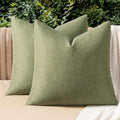 MIULEE Pack of 2 Decorative Outdoor Solid Waterproof Throw Pillow Covers Faux by MIULEE