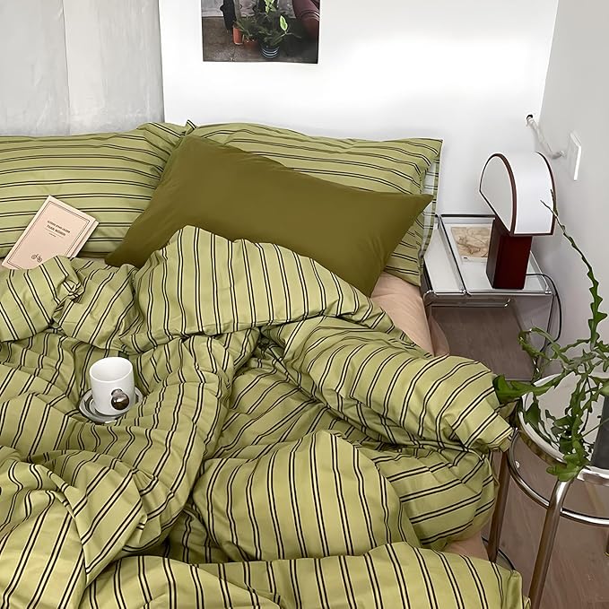 mixinni Vintage Stripes Duvet Cover Set Twin by mixinni