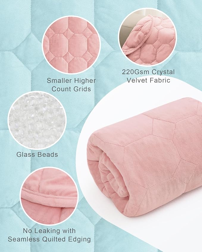 Weighted Lap Blanket 7lbs, Cozy Luxury Crystal Velvet Weighted Blanket - Image 4