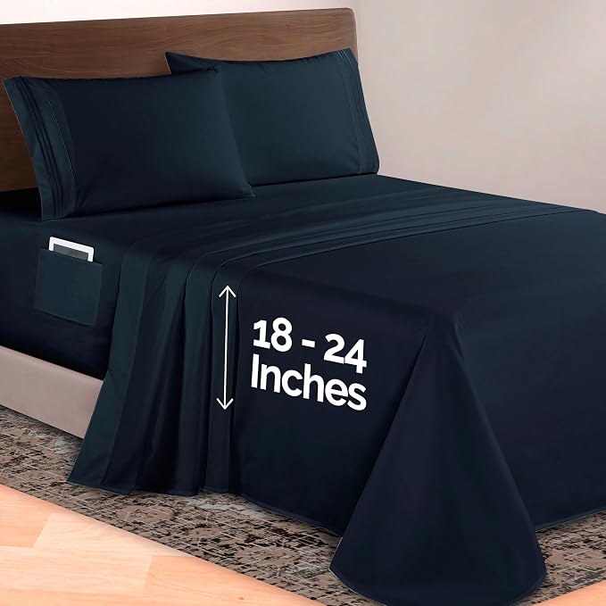 Elegant Comfort Luxurious 1500 Premium Hotel Quality Microfiber 4-Piece Sheet - Image 2