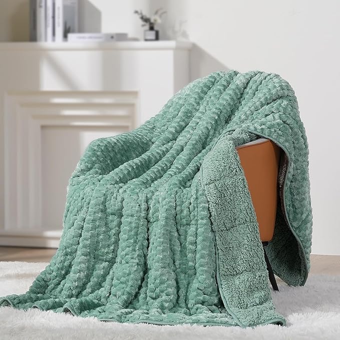 Mr. Sandman Weighted Blankets for Adults Queen Size 15lbs, Warm Sherpa Fleece by MrSandman