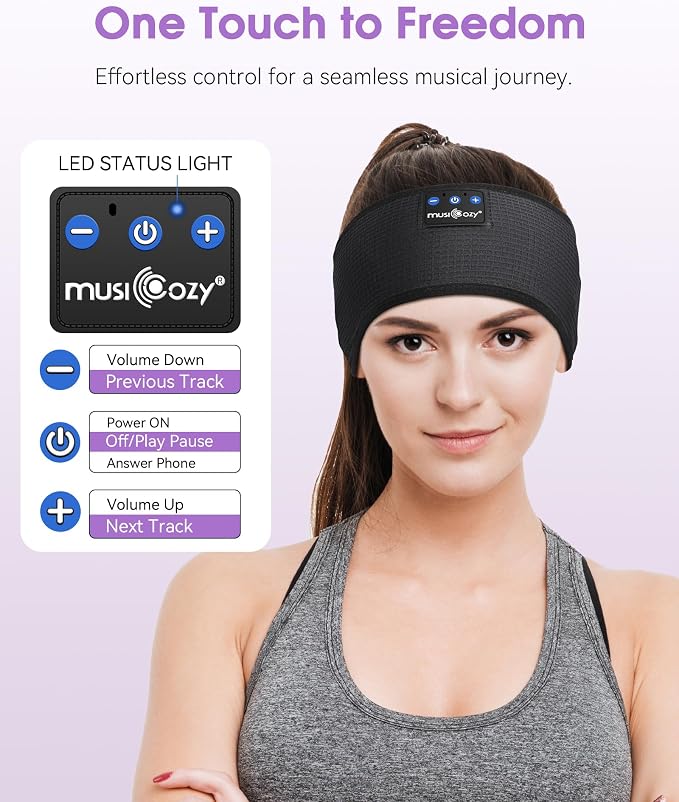 MUSICOZY Audífonos para Dormir con Bluetooth 5.4 tipo Banda para la Cabeza - Image 6