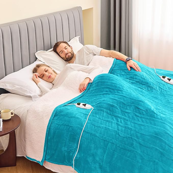 greenoak Heated Blanket Electric King Size 100"X90" Dual Control, Heating - Image 3