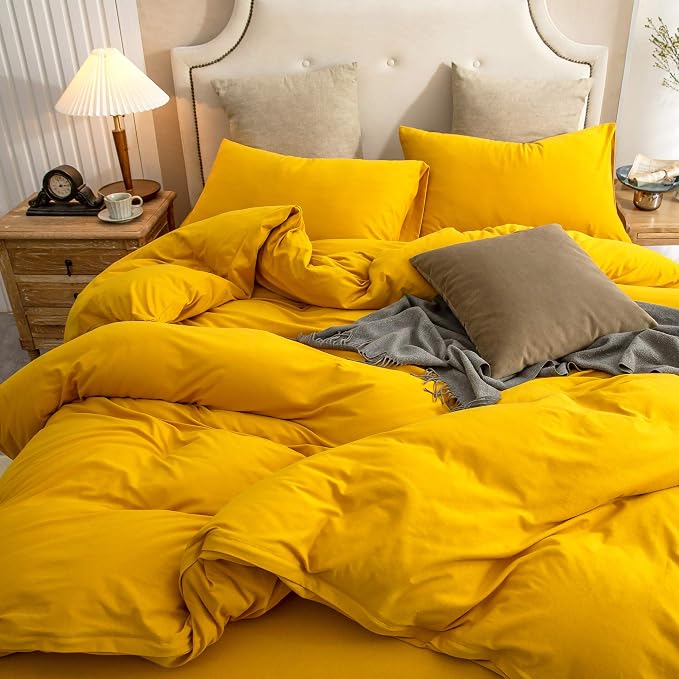 PURE ERA Jersey Knit Duvet Cover Set 100% T-Shirt Cotton Super Soft Comfy 3pc - Image 4