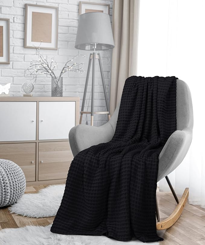 Utopia Bedding 100% Cotton Waffle Weave Blanket Twin Size - Image 8