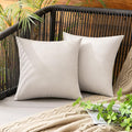 MIULEE Pack of 2 Decorative Outdoor Solid Waterproof Throw Pillow Covers Faux by MIULEE