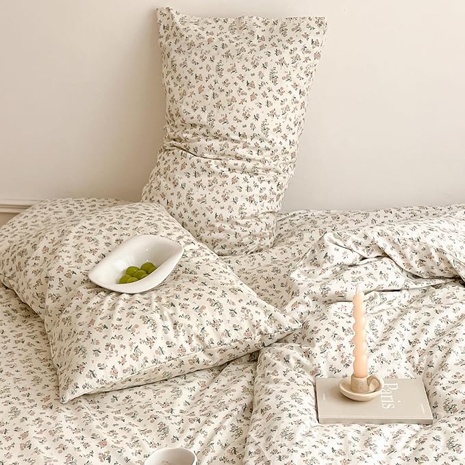mixinni Boho Floral Girls Duvet Cover Set Twin XL Size Soft Cotton Comforter - Image 6