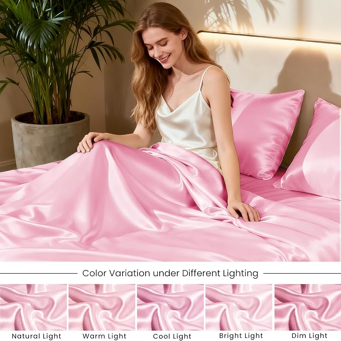 Love's cabin Twin XL Satin Sheet Sets - Image 7