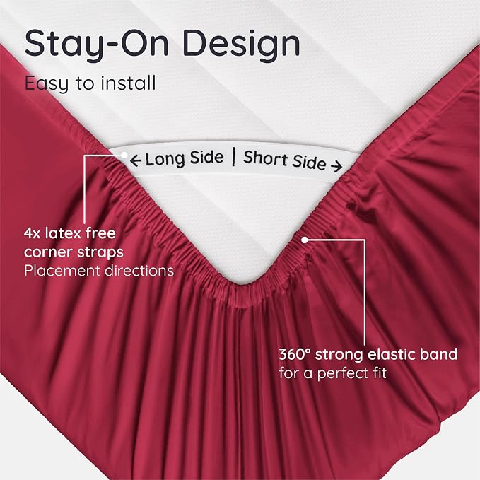 Bambaw 100% Viscose Derived from Bamboo Fitted Sheet Only, Full Size Fitted Bed - Image 5