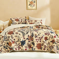 Litanika Floral Beige Quilt California King Size by Litanika