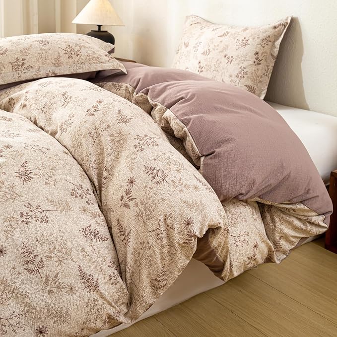 OAITE Brown Tree Queen Size Duvet Cover-3 Pieces Prewashed Cotton-Like - Image 2