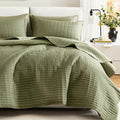 Comfort Spaces Queen Quilt Set Modern Reversible Plaid Coverlet Full Bedding by ComfortSpaces