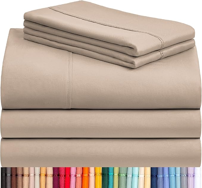 LuxClub 5 PC Split King Sheet Set, Breathable Luxury Bed Sheets, Deep Pockets by LuxClub