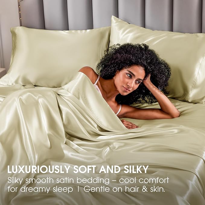 FreshCulture Satin Sheets Twin Size Bed Set - Image 6