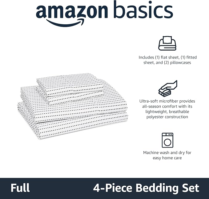 Amazon Basics Lightweight Microfiber 4-Piece Bed Sheet Set - Image 2