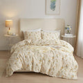 mixinni Aesthetic Floral Duvet Cover Set Twin XL Size, Farmhouse Boho Yellow by mixinni