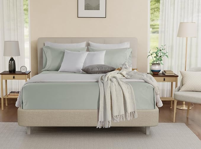 CHATEAU HOME COLLECTION 100% Egyptian Cotton Sheets Sateen Weave Twin Size - Image 7