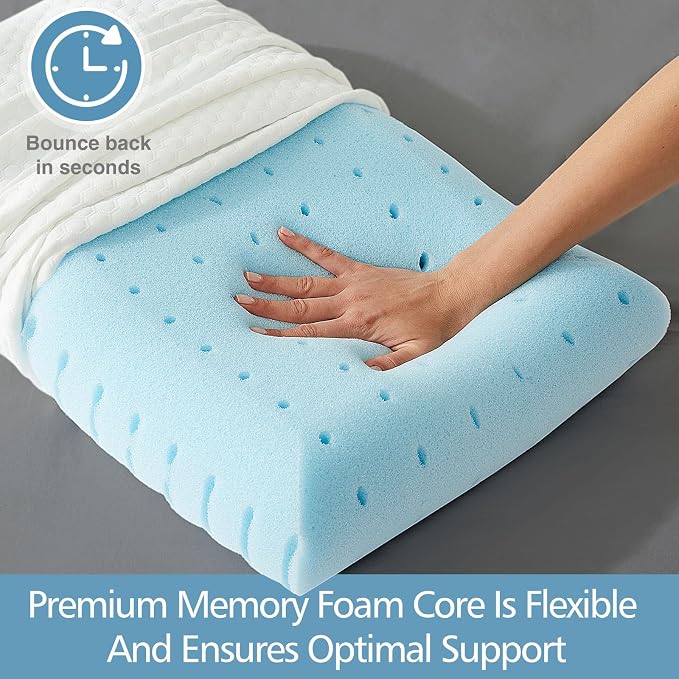 DUMOS Memory Foam Pillows for Sleeping, 1 Pack Bed Pillows for Adults - Image 5