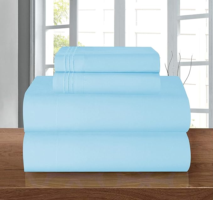 Elegant Comfort Luxury Soft 1500 Premier Hotel Quality 4-Piece Sheet Wrinkle - Image 2