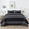Andency Black Oversized Super King Quilt Set, 3 Pieces Boho Lightweight Soft by Andency