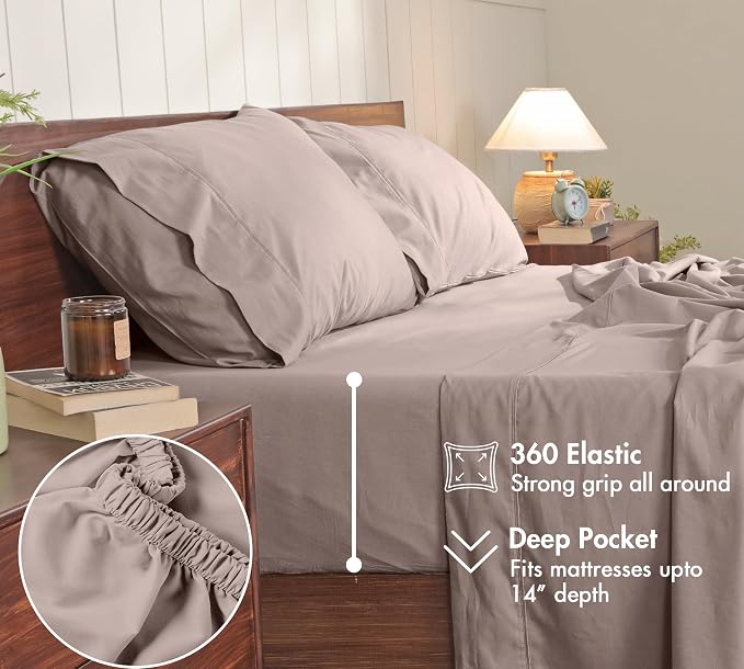 RUVANTI 100% Cotton Sheets – California King Percale Bedding, Cooling & - Image 6