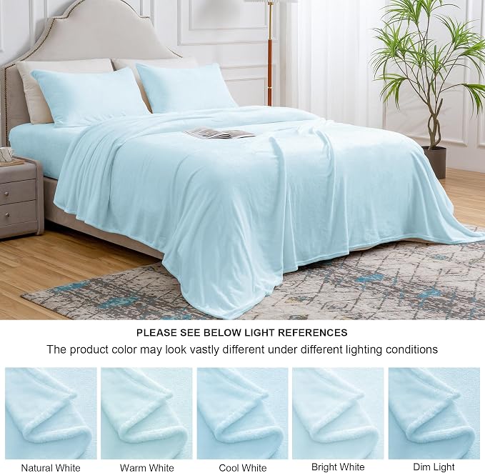 BEDELITE Flannel Sheets King Size Blue - Image 9