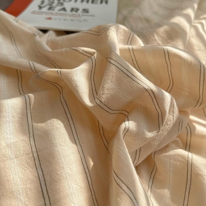 mixinni Retro Striped Duvet Cover Set Twin Size - Image 7