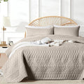 akkialla Twin Quilt Set, Taupe Lightweight Microfiber Bedspread Coverlet by akkialla