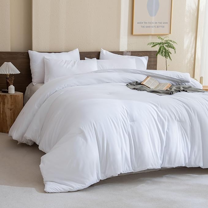 Paxrac White Super King Plus Comforter Set 128x120In, 3 Pieces Oversized King by Paxrac