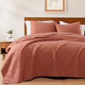 WRENSONGE Queen Quilt-3 Pieces Geometric Autumn Leaf Bedspreads Queen Size by WRENSONGE