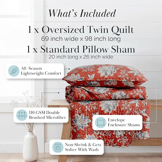 Southshore Fine Living, Inc. Oversized Quilt Bedding Set, 2-Piece Twin XL - Image 2