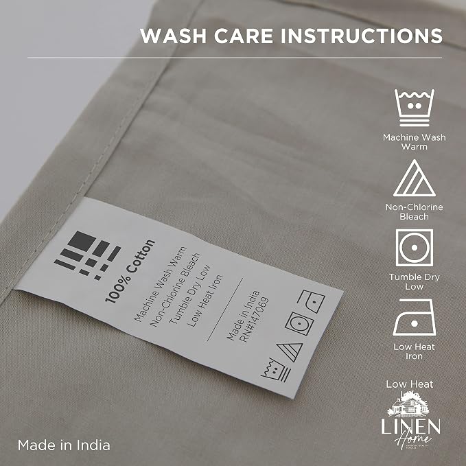 Linen Home 100% Cotton Percale 1 Flat Sheet, Twin Size - Image 4
