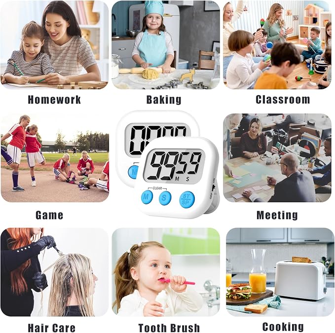 ZILLEEN Classroom Timer for Kids Teachers 4 Pack Digital Timers - Image 5