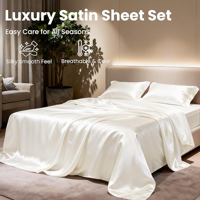 Love's cabin California King Satin Sheet Sets - Image 8