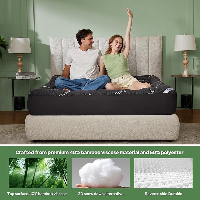 BEDLORE California King Mattress Topper Viscose Derived from Bamboo, Thick - Image 3